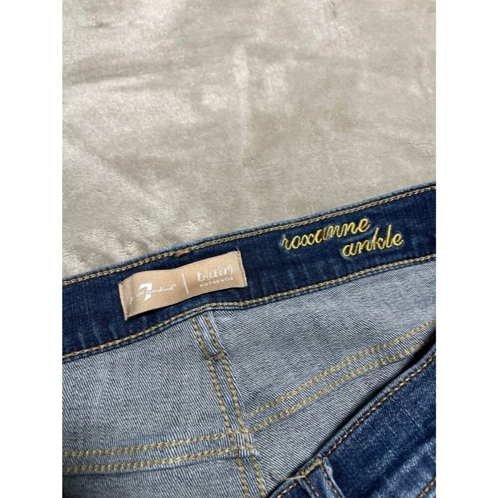 7 For All Mankind Roxanne Ankle Jean Women Size 32 Bair Crop Slim Denim - Picture 8 of 15